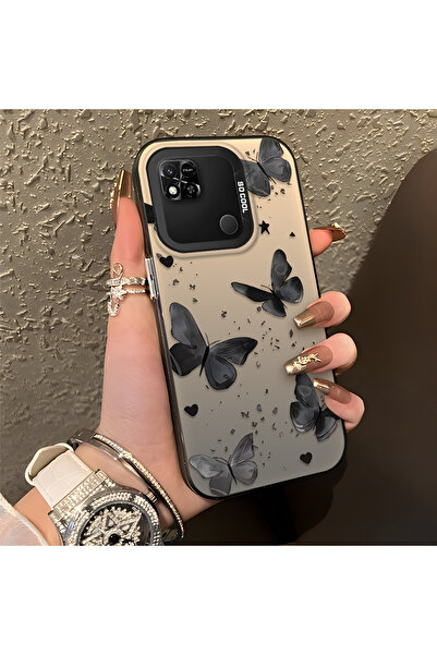 PATTERNOVA Redmi 9C/10A Uyumlu Nazarik Kelebek Desenli, Tam Kaplama Koruma, Ş...