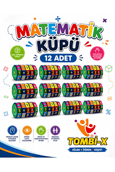 TOMBİ-X 12’li Matematik Küpü Eğitici Zeka ve İşlem Oyunu YENİ