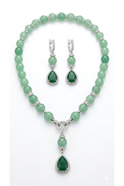 LENARA Jewelry & Accessories Doğal Aventurin Taşlı Hürrem Sultan Model Kolye ...