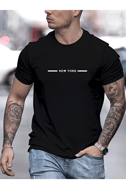 one button Tricou supradimensionat premium cu imprimeu orizontal New York