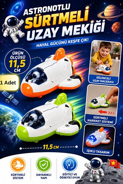 Tamsena Store Astronotlu Sürtmeli Uzay Mekiği Oyuncağı Işıklı Uzay Gemisi Çoc...