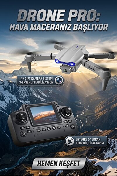 YAHYA KOSIF Drone R-09s Ekranlı Kumanda Yüksek Kalite Oto İniş Kalkış Destekl...