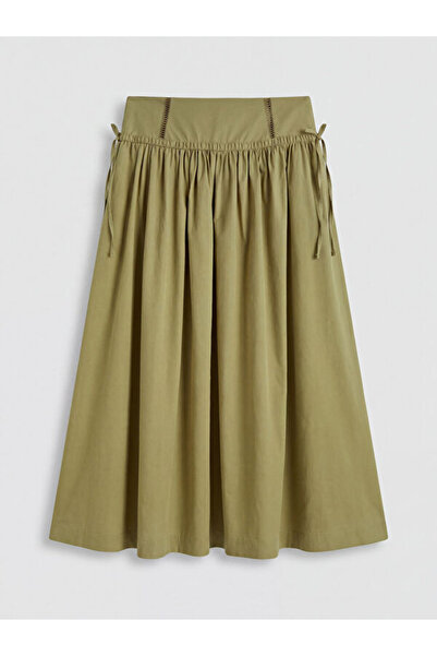 LC Waikiki Beli Zippered Poplin Flared Skirt