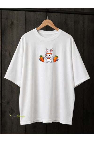 MiniHouse Rabbit Gym Printed Oversize T-Shirt