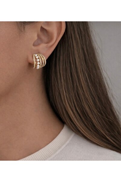 XUPING JEWELRY KUYUMCU SERİ 14K RENGİ ZİRKON TAŞLI İNCİLİ ÇOKLU GÖRÜNÜMLÜ ÇEL...