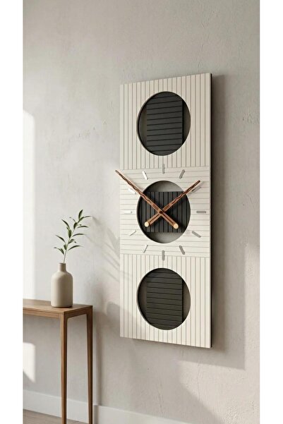 TOKYO WOODEN LIVING ROOM WALL CLOCK QUARTZ ULTRA SILENT MOVEMENT 30CM X 75CM