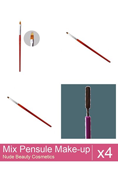 Makeup Set Mix 4 products Makeup Brushes: Cat's Tongue Gel Brush - no.2, Oran...