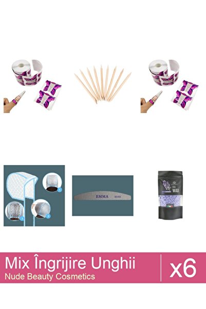 Makeup Set Mix 6 produse Ingrijire Unghii: Betisoare portocal, set 10 bucati,...