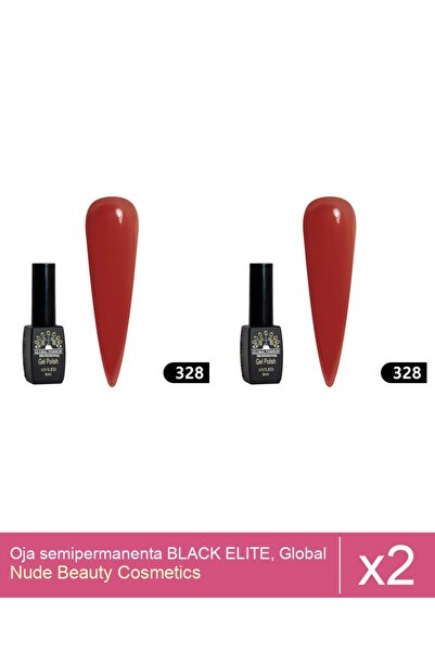 Makeup Set 2x Oja semipermanenta BLACK ELITE, Global Fashion 8 ml,328