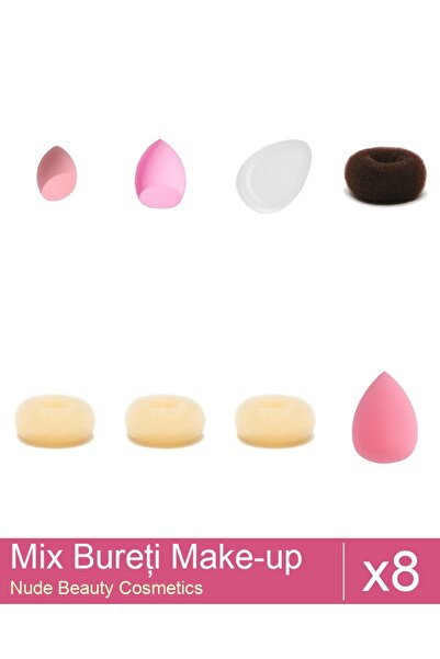 Makeup Set Mix 8 products Sponges: Blonde bun sponge - 9 cm diameter, Blonde ...