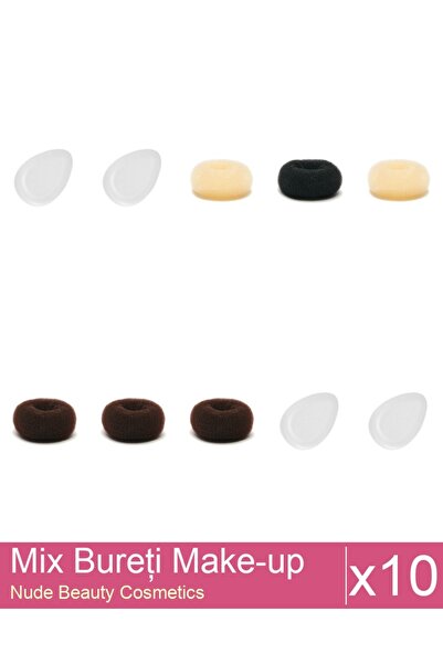 Makeup Set Mix 10 products Sponges: Brown bun sponge - 9 cm diameter, Blonde ...