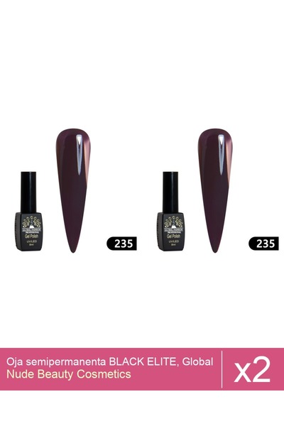 Makeup Set of 2x BLACK ELITE semi-permanent nail polish, Global Fashion 8 ml,...