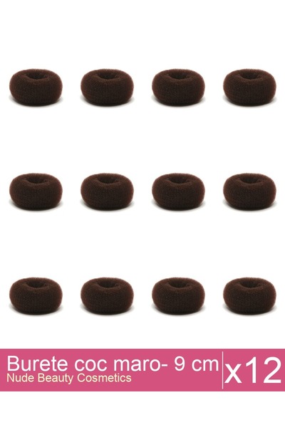 Makeup Set of 12 brown bun sponges - 9 cm diameter