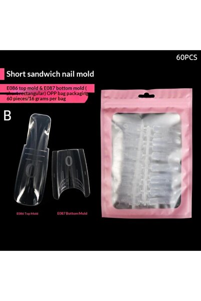 Choice3 B60 60/240/300 Pcs Sandwich Nail Forms 15 Size Oval Extension Dual Fo...