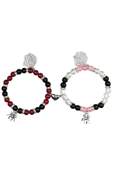 choice2 Black red pink Spider Matching Friendship Bracelets For Couples Spide...