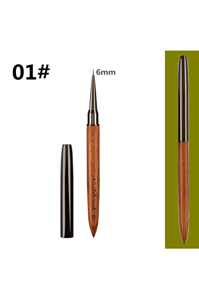 Choice12 G-B00411-01 1/12PCS Nail Liner Brush Wooden Handle Reusable Anti-Sli...