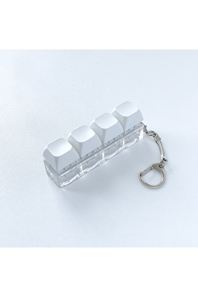 Choice18 white Colorful Acrylic Button Keycap Fidget Keychain 4 Keys Keyboard...
