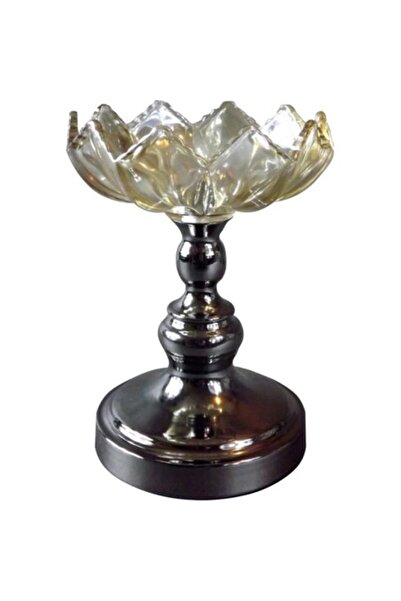 Goliat Candle Holder, crystal, chrome, 15x22cm, medium model, set of 3 items