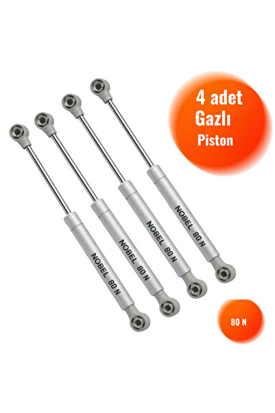 Nobel 4 Adet Dolap Kapak Pistonu, Gazlı Kapak Amortisörü, Piston Hidrolik Mut...