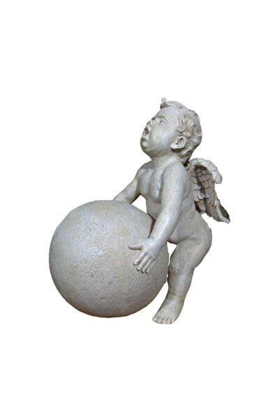 Goliat Decorative Figurine White Angel with Ball, height 30cm, width 15cm