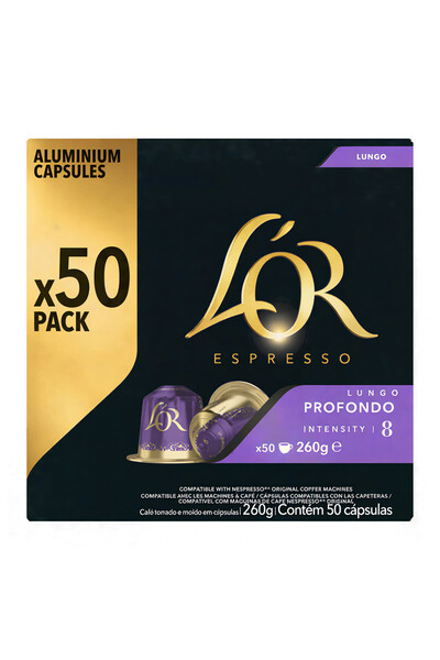 lor Κάψουλες Espresso Lungo Profondo συμβατές με Μηχανή Nespresso 50τεμ.