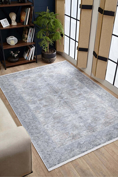 halinet Halı.Net White Classic Washable Non-Slip Living Room Carpet Haln-Hln1785
