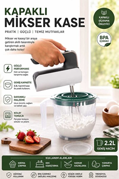 Herza House Kapaklı Milser Kabı 2.2 Litre