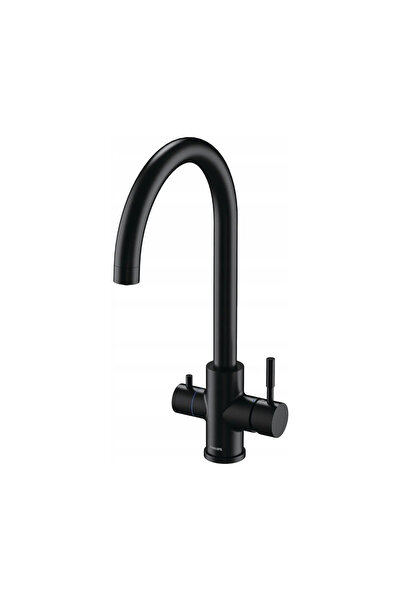 Philips ASH3512 Τρίοδη Βρύση Καμπυλωτή για Φίλτρο Νερού Μαύρο Ματ Χρώμα