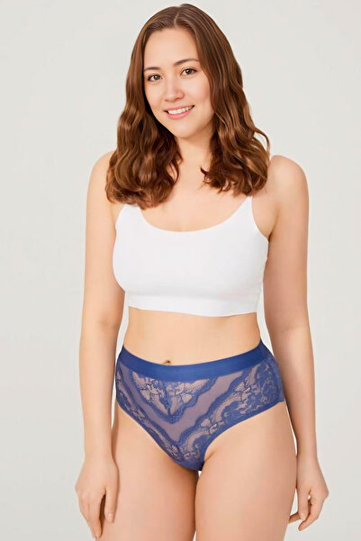 Homay 3-Pack Large Size Lace Embroidered Transparent Bikini Panties