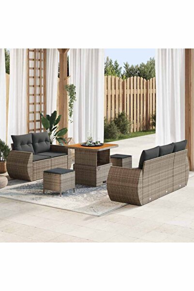 vidaxl Set de canapele pentru gradina 8 pcs Gri poliratan