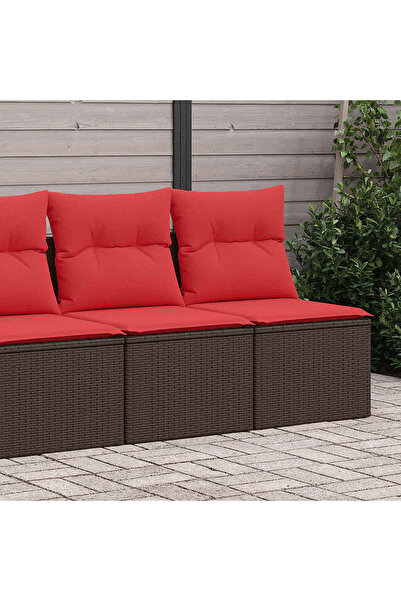 vidaxl Set canapele de gradina, 2 piese, cu perne, maro poliratan maro