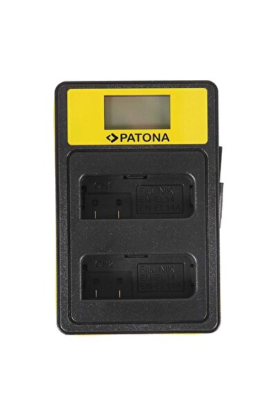 Patona Smart Charger USB Dual EN-EL14 with LCD screen compatible with Nikon C...