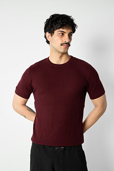 Mesfeno Tricou de bază din tricot cu guler rotund