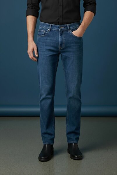 oraystore Pantaloni din denim Lycra pentru bărbați, cu croială normală, cu cr...
