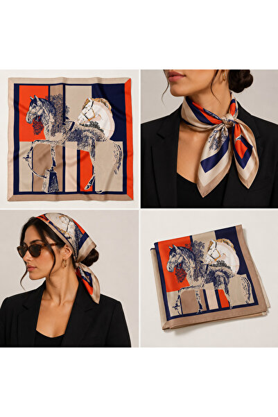 IŞIKTAŞ COLLECTİON Horse Pattern Bandana Scarf 50*50 cm