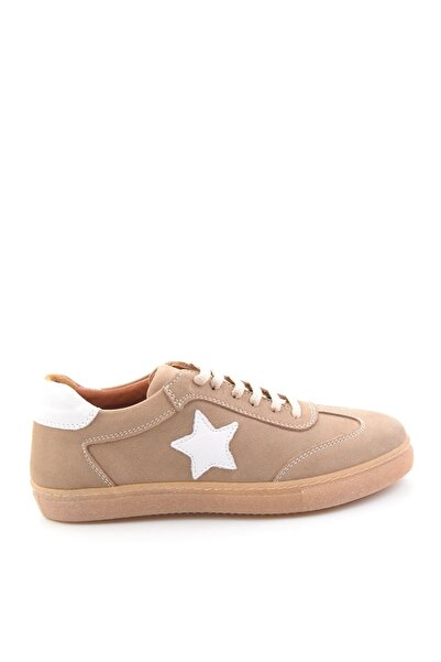 Bambi Bej Hakiki Deri Kadın Sneaker K01045050301