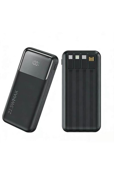 EYAD Large capacity portable power bank, fast charging output power, 30000 mAh capacity, Supports fast charging function, built-in 4-in-1 charging cable, lightweight and portable. The ideal choice