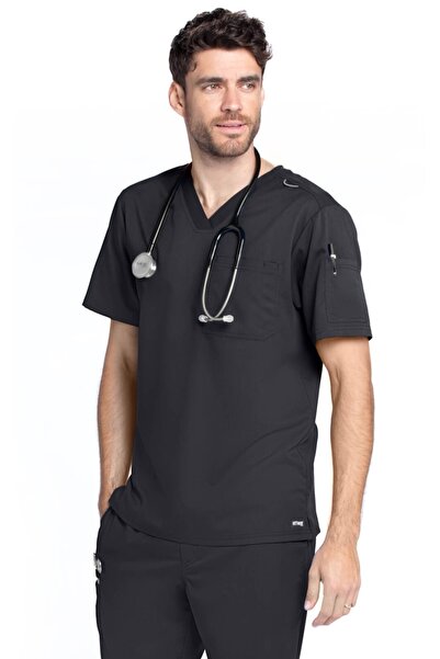 Barco Grey’s Anatomy by Evan Men’s Medical Scrub Top, Black (GRT091)