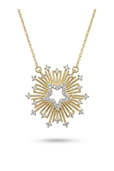 illys Gold Zirkon Taş Detaylı Yıldız Figür Güneş Kolye