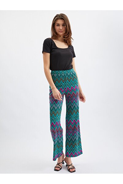 ORSAY Pink and green women's patterned trousers