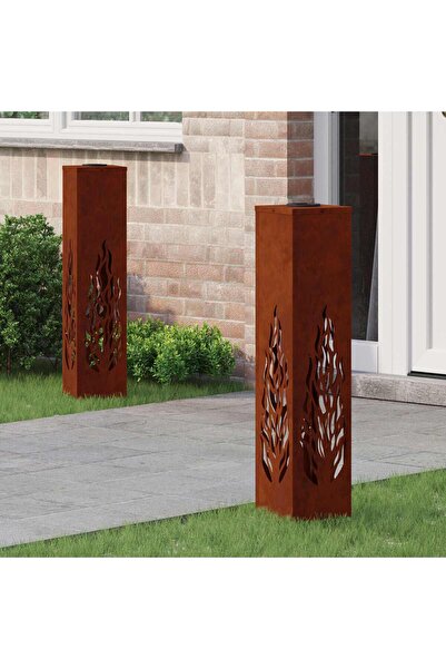 vidaxl Solar LED Pathway Light 2 pcs Rusty