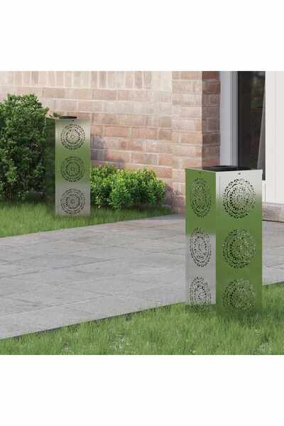 vidaxl Solar LED Pathway Light 2 pcs Silver Galvanized Steel