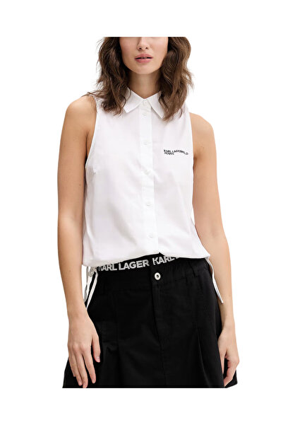 Karl Lagerfeld Γυναικείο Αμάνικο Πουκάμισο Λευκό Jeans B2W11020-100 WHITE