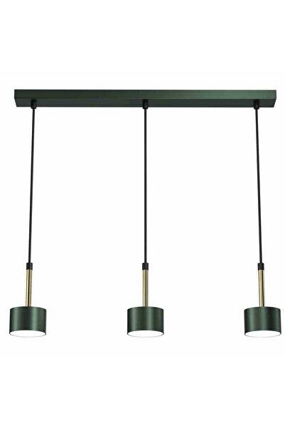 Milagro Arena MLP7767 Lampă suspendată liniară cu 3 lumini, metal verde și al...