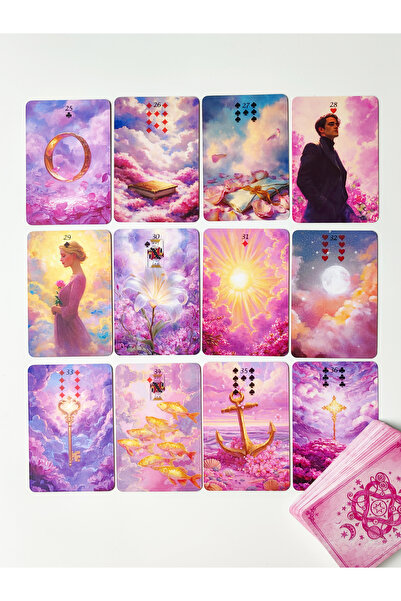 VectoraWorks Pink Dream Lenormand Deck 36 Cards with Matte Cellophane Lenormand Cards Spiritual Fortune Telling Card