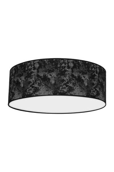 Milagro SATINO Plafonieră rotundă 50cm, abajur din material textil negru și b...