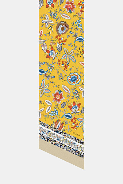 Vakko ÇİÇEK DESENLİ TWILL İPEK FULAR