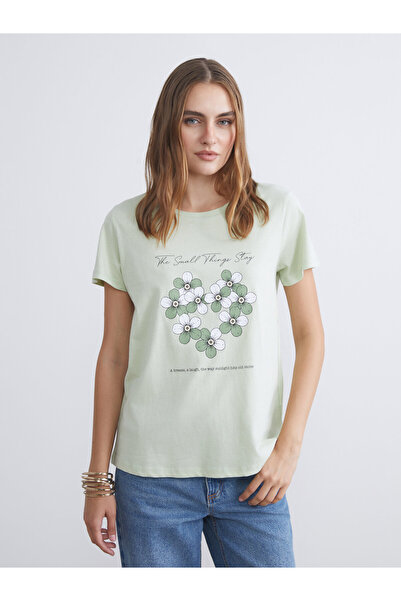 LC Waikiki Tricou pentru damă cu imprimeu cu gât crew