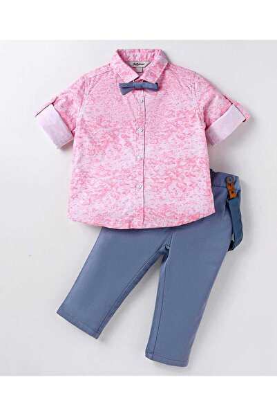 ToffyHouse Poplin Woven Full Sleeves Printed Party Shirt & Trouser Set Bow & ...