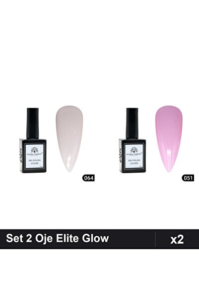 Makeup Set 2 Oje Semipermanente Global Fashion Elite Glow 15ml, Nuante 064 05...